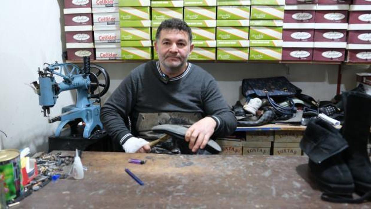 Ayakkabı ustası sitem etti: 'Kimse &ouml;ğrenmek istemiyor'