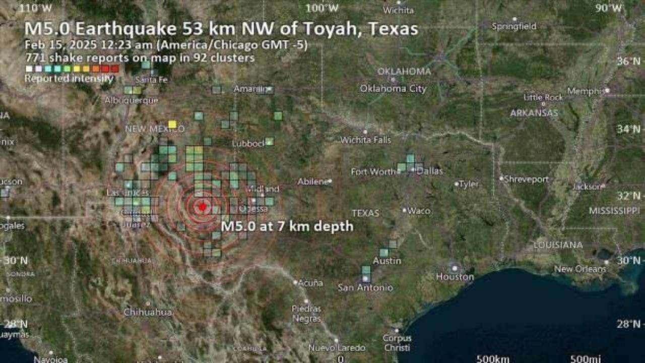 Teksas'ta 5 b&uuml;y&uuml;kl&uuml;ğ&uuml;nde deprem