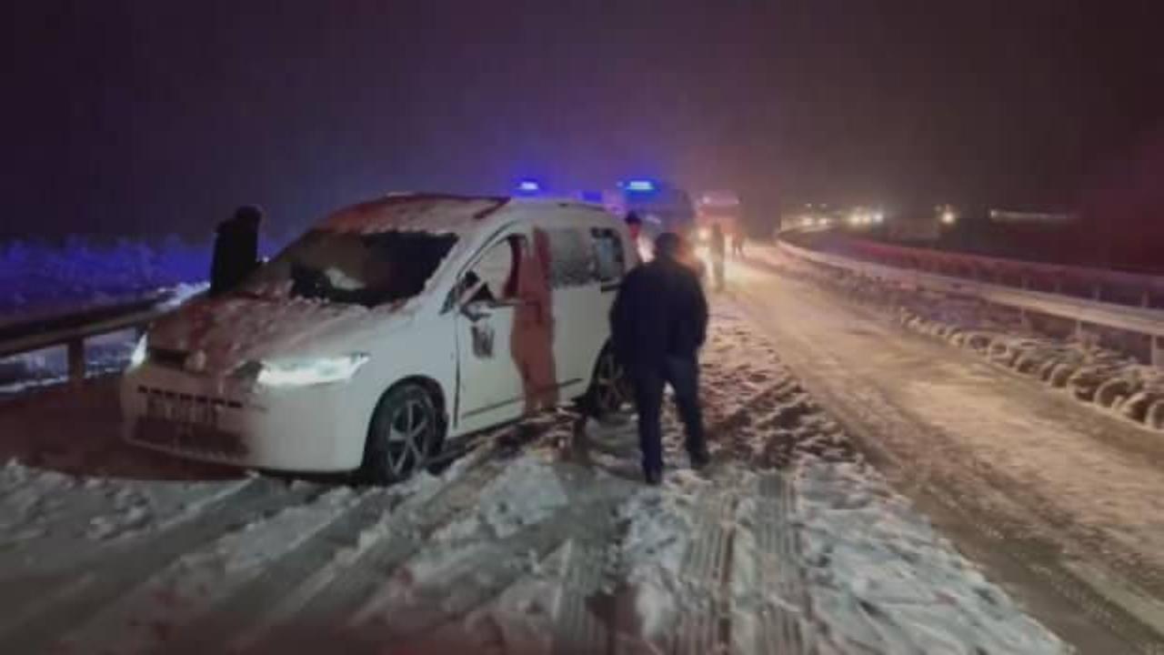 Amasya'da kar yağışı zincirleme kazayı beraberinde getirdi!