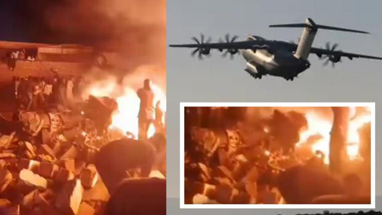 Sudan'da askeri u&ccedil;ak yerleşim yerine d&uuml;şt&uuml;! &Ccedil;ok sayıda &ouml;l&uuml; var