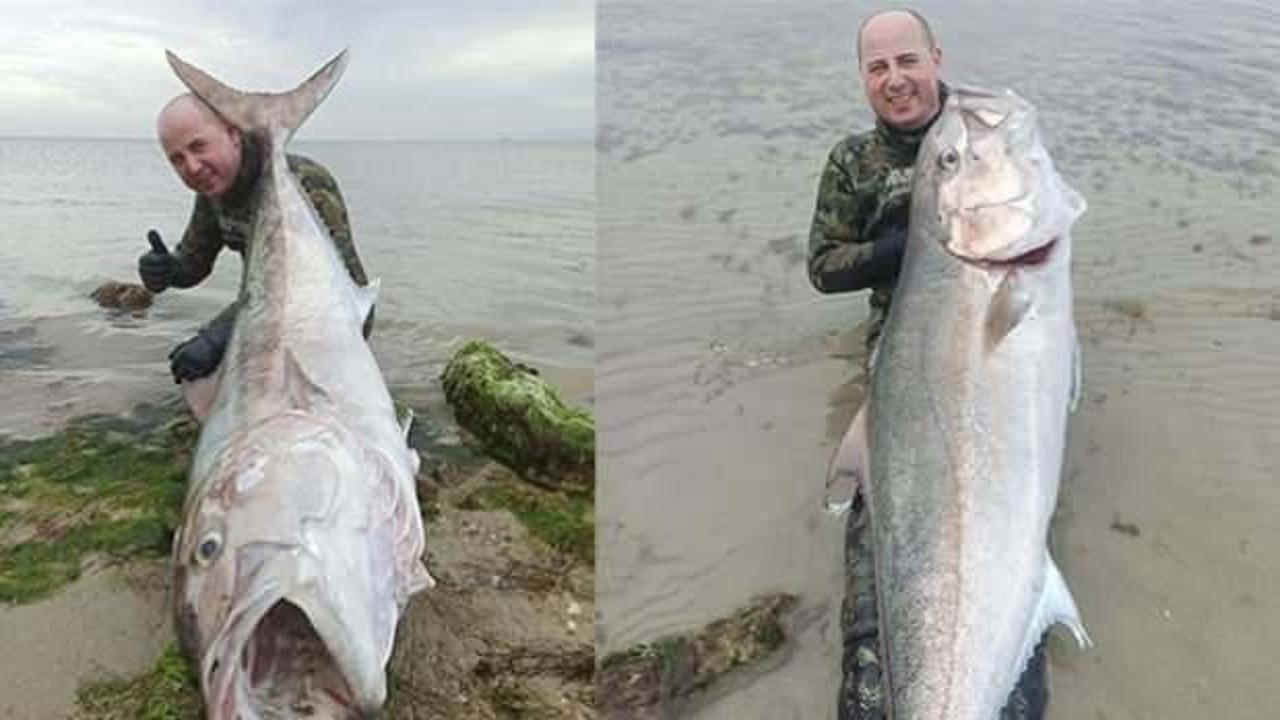 Zıpkınla avladı, sevin&ccedil;ten havalara u&ccedil;tu