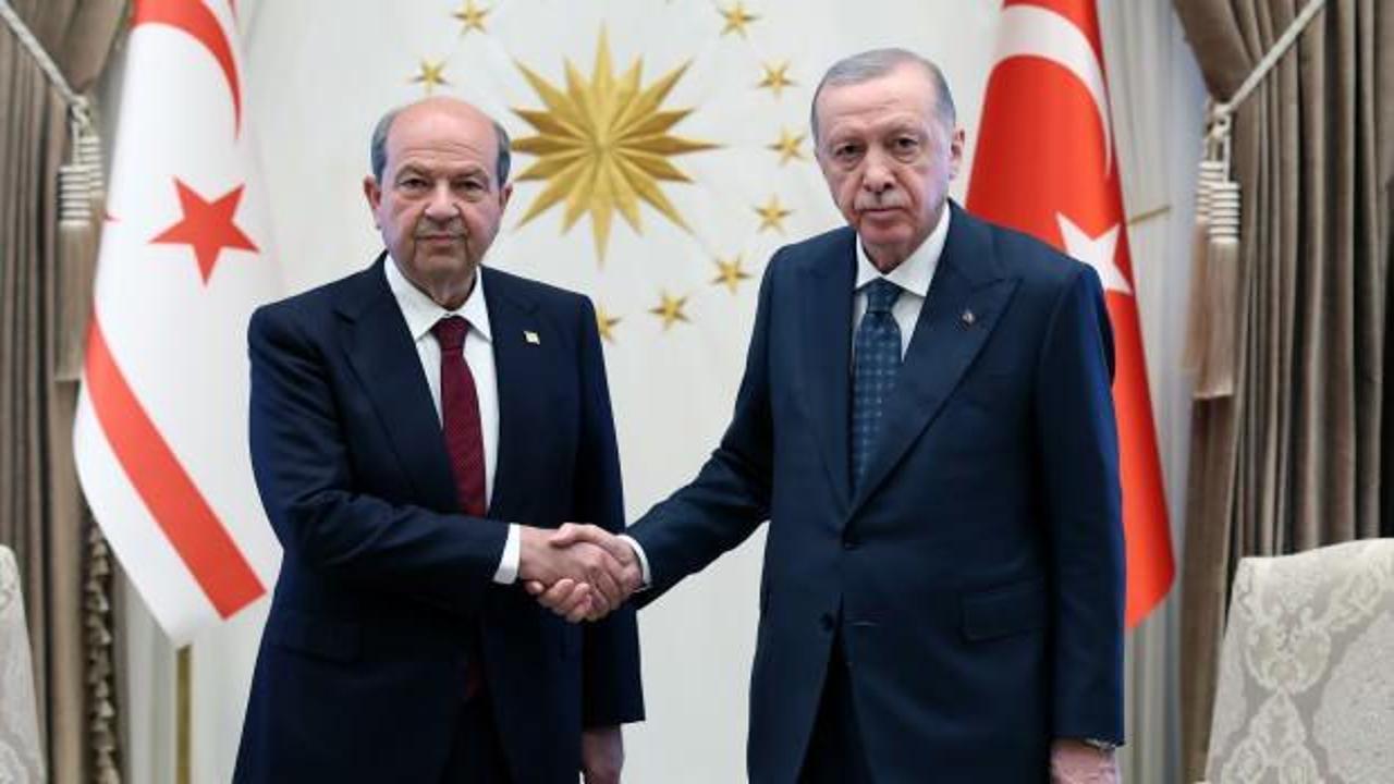 Cumhurbaşkanı Erdoğan, Ersin Tatar ile g&ouml;r&uuml;şt&uuml;