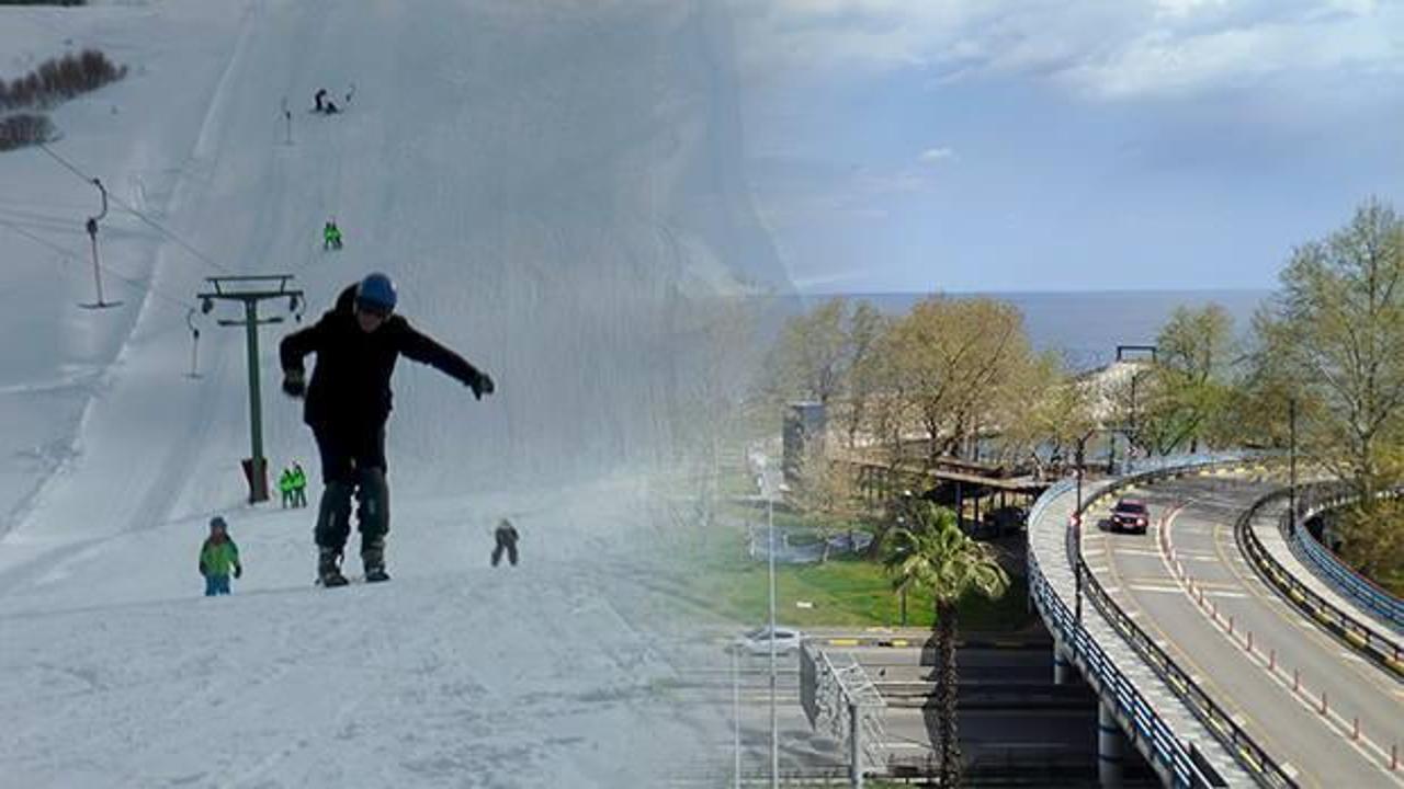 Aynı anda iki mevsimi birden yaşadılar! 