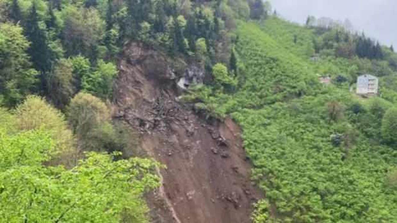Trabzon'da heyelan: Mahalle yolu ulaşıma kapandı