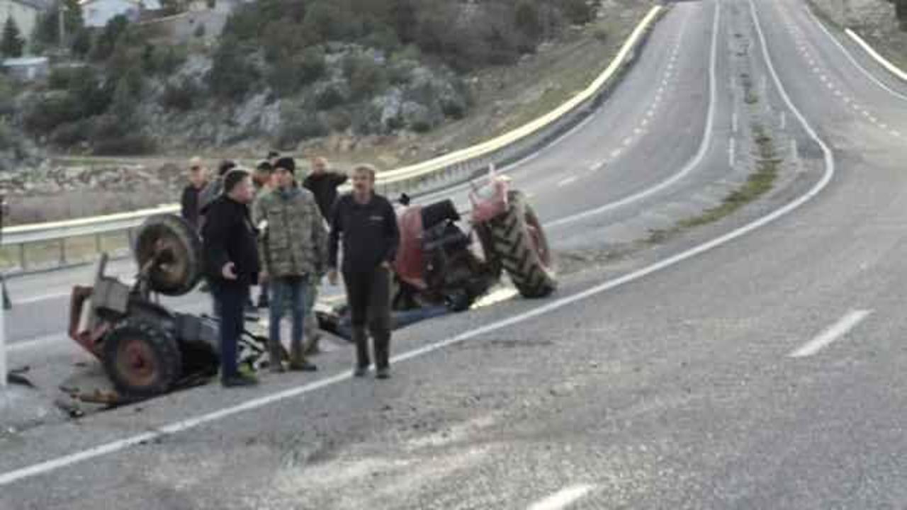 Konya'da korkunç kaza! Seyir halindeki traktör ikiye bölündü: 1 ölü, 1 yaralı