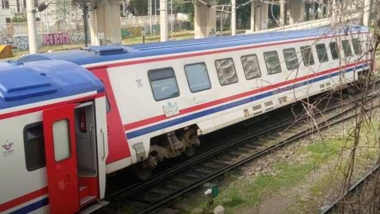İzmir'de vagon raydan &ccedil;ıktı