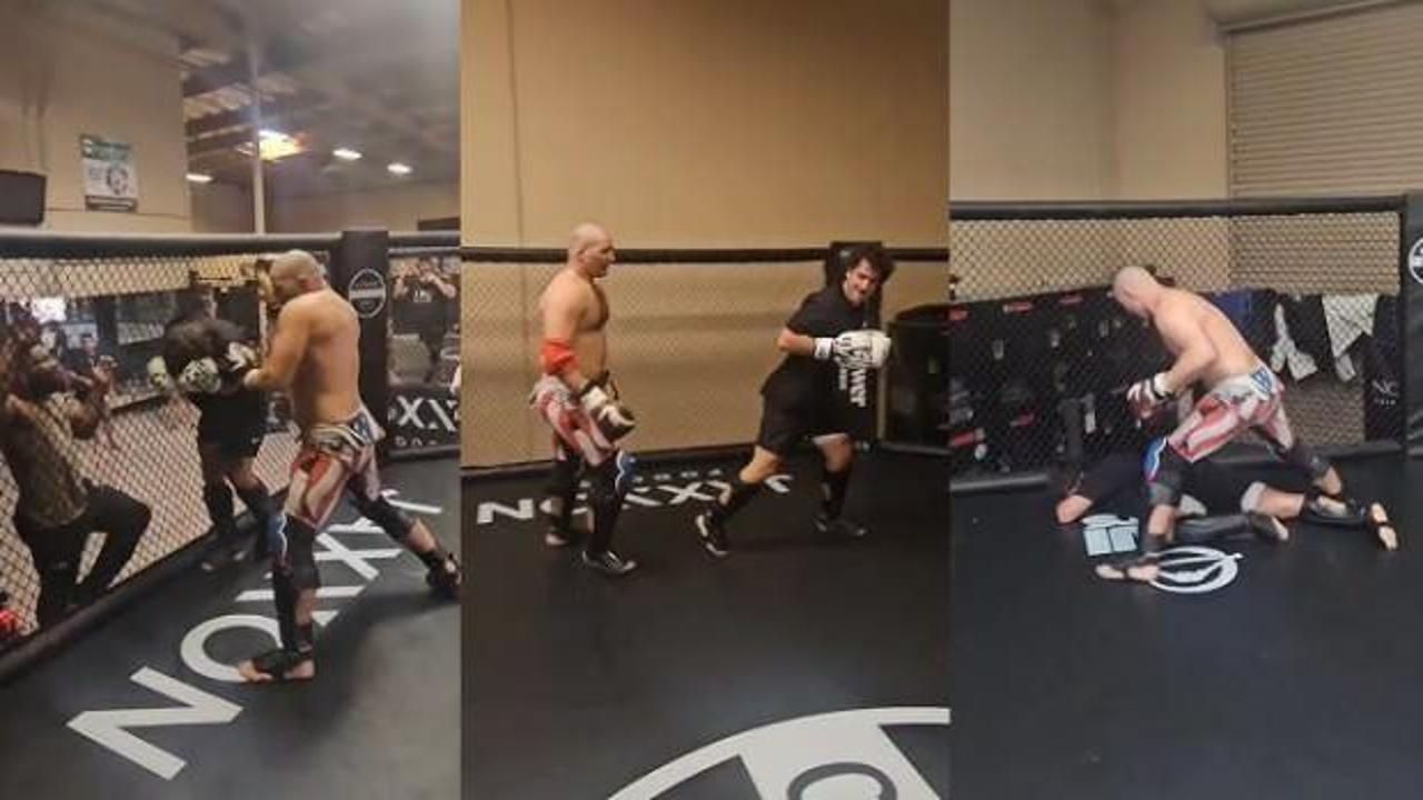 K&uuml;freden YouTuber kafeste ka&ccedil;acak yer bulamadı: UFC d&ouml;v&uuml;ş&ccedil;&uuml;s&uuml; dinlene dinlene d&ouml;vd&uuml;