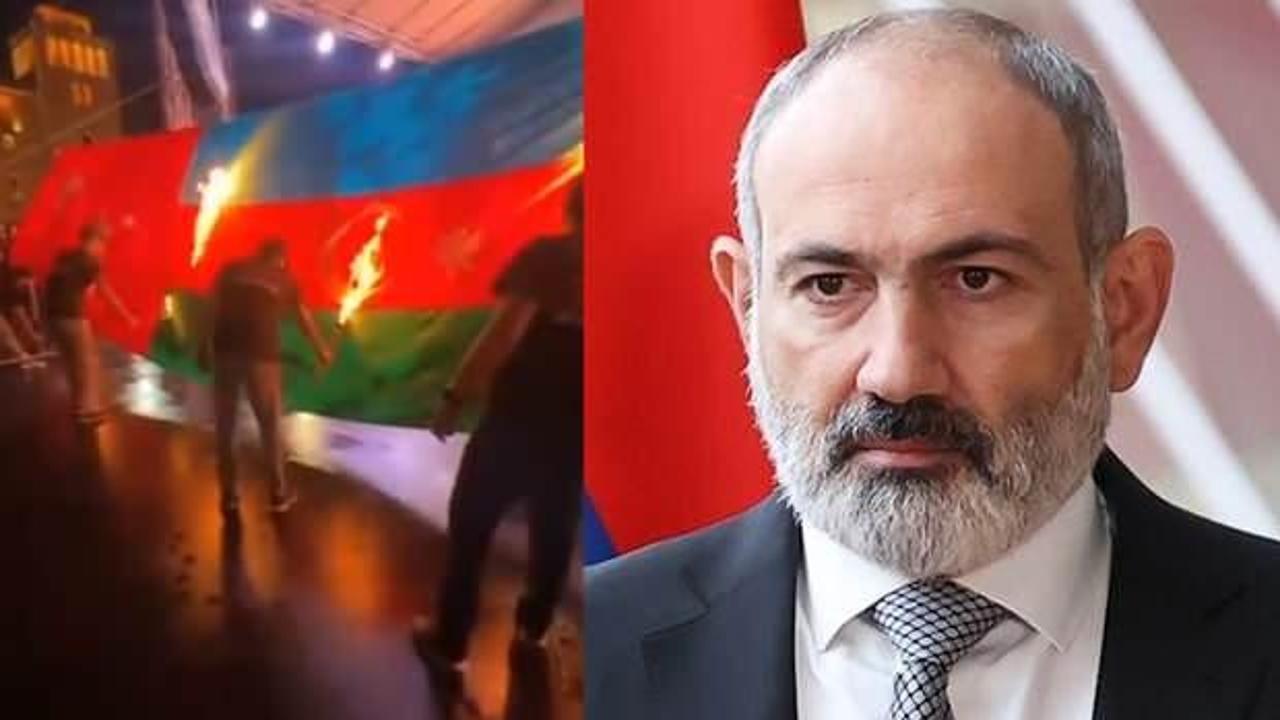 Paşinyan'dan Türk ve Azerbaycan bayraklarının yakılmasına tepki