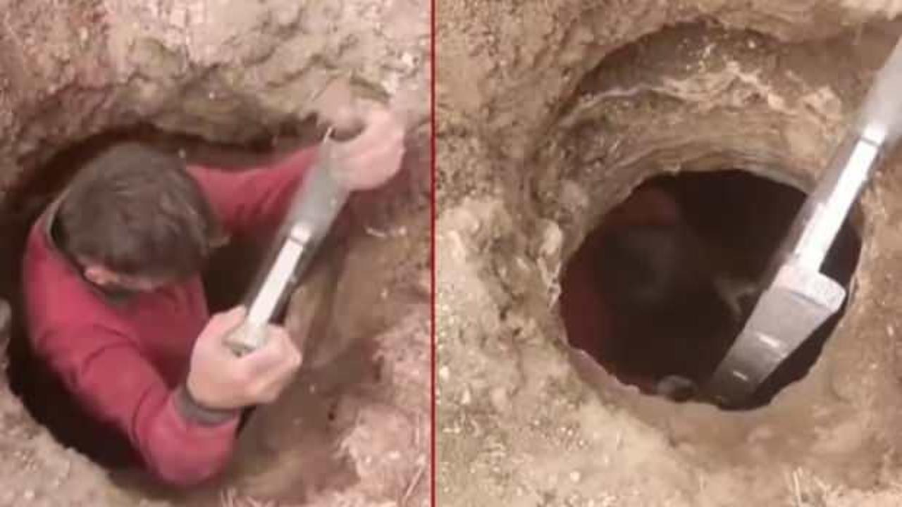 Tarlasını s&uuml;rerken mahzen keşfetti! Kendisi bile olanlara inanamadı 