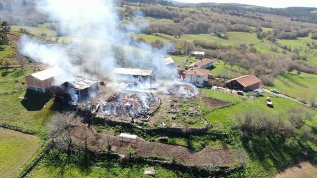 Elektrik panosu patladı: 3 ev ve 3 ahır k&uuml;le d&ouml;nd&uuml;