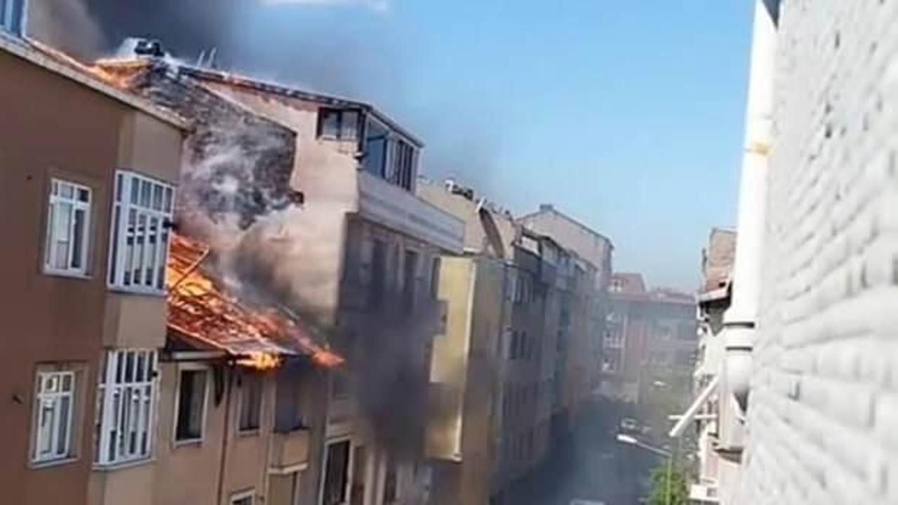 Gaziosmanpaşa'da dört katlı binada yangın paniği!
