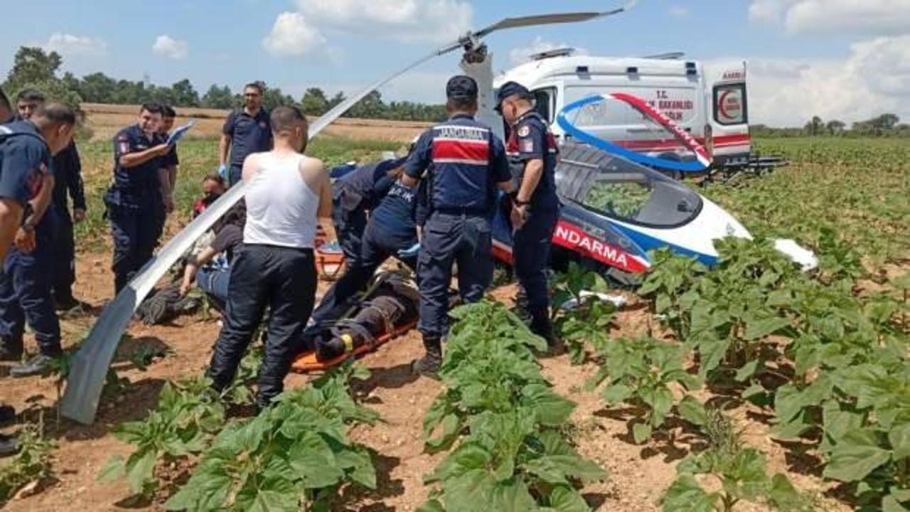 Jandarmaya ait cayrokopter d&uuml;şt&uuml;: 2 yaralı