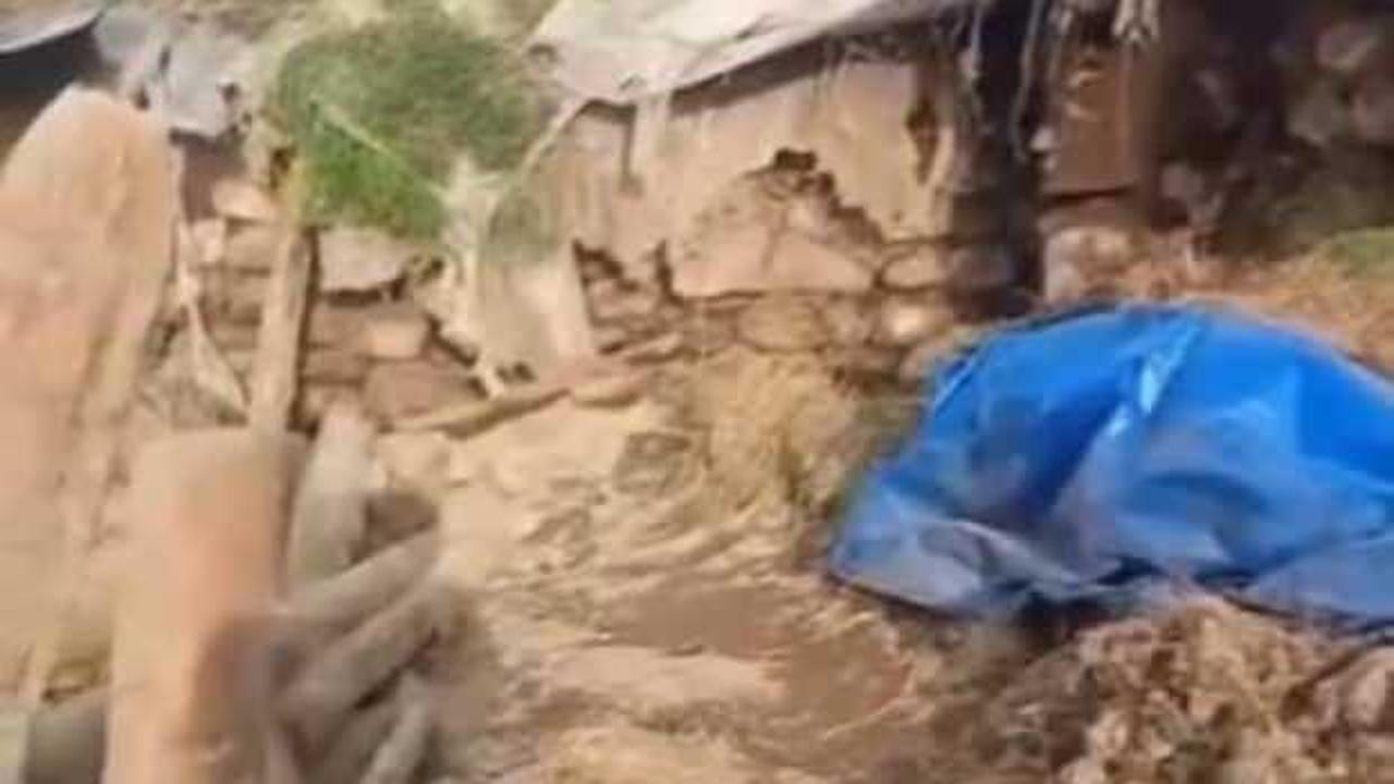 Kars'ta ahır &ccedil;&ouml;kt&uuml;! B&uuml;y&uuml;kbaş hayvanları telef olan besicinin d&uuml;nyası başına yıkıldı