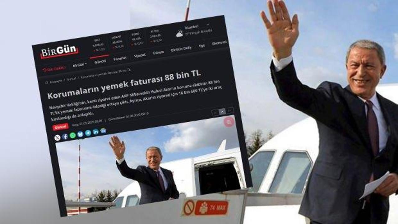 Valilikten 'Hulusi Akar'ın korumalarının yemek faturası 88 bin TL' haberine yalanlama