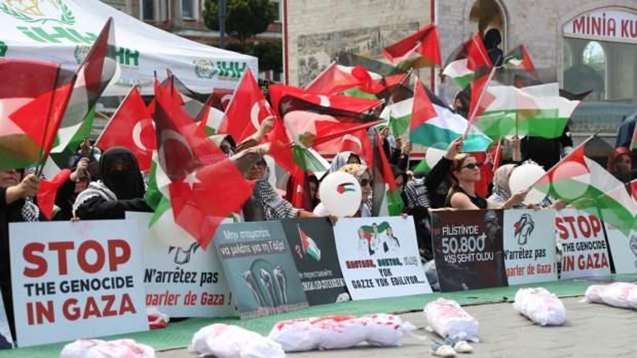 İsrail'in saldırıları altındaki Filistinli kadınlar Trabzon'da anıldı