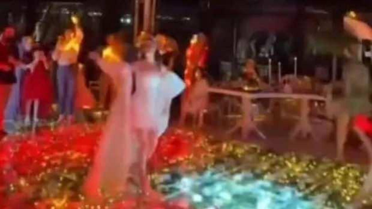 Kına gecesinde disko topu kabusu! Gelin yaralandı