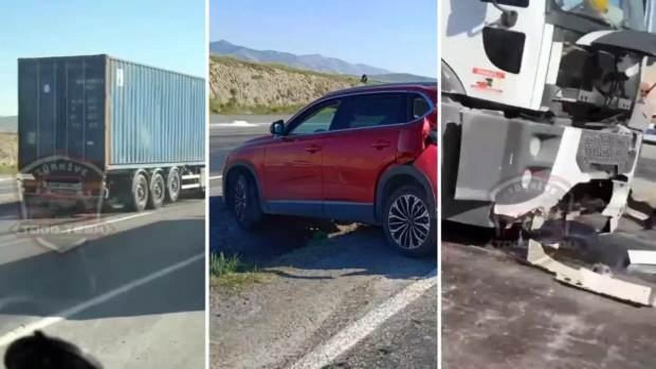Koca tır, TOGG'a arkadan çarptı; her gören aynı yorumu yaptı
