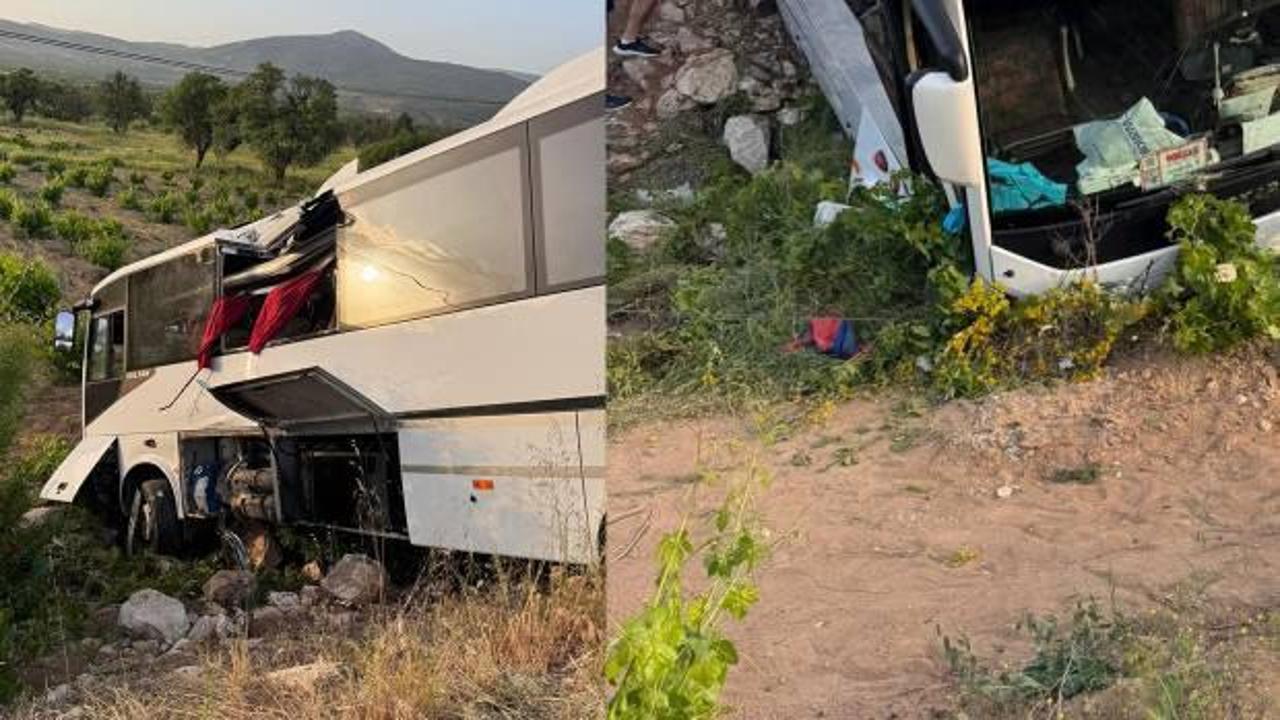 Son dakika: Tur otobüsü şarampole uçtu