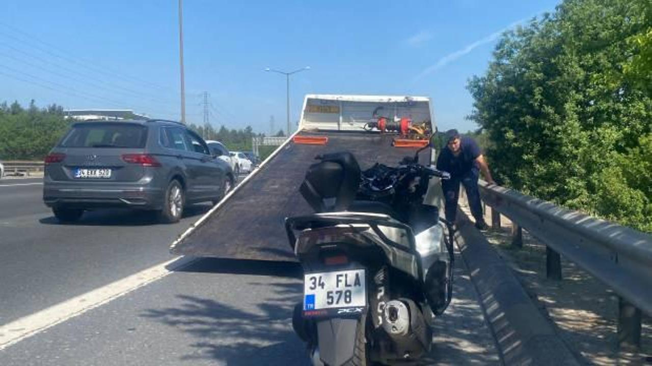 Ümraniye'de motosikletinin çarptığı belediye işçisi ağır yaralı