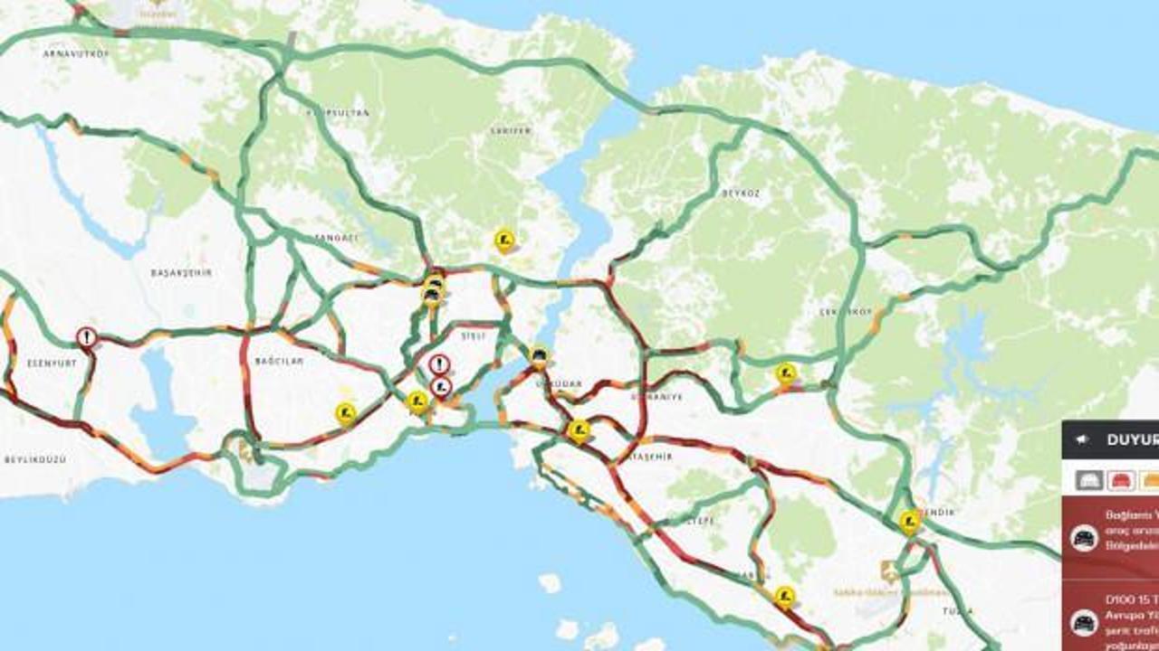 İstanbul'da haftanın ilk günü yoğun trafik