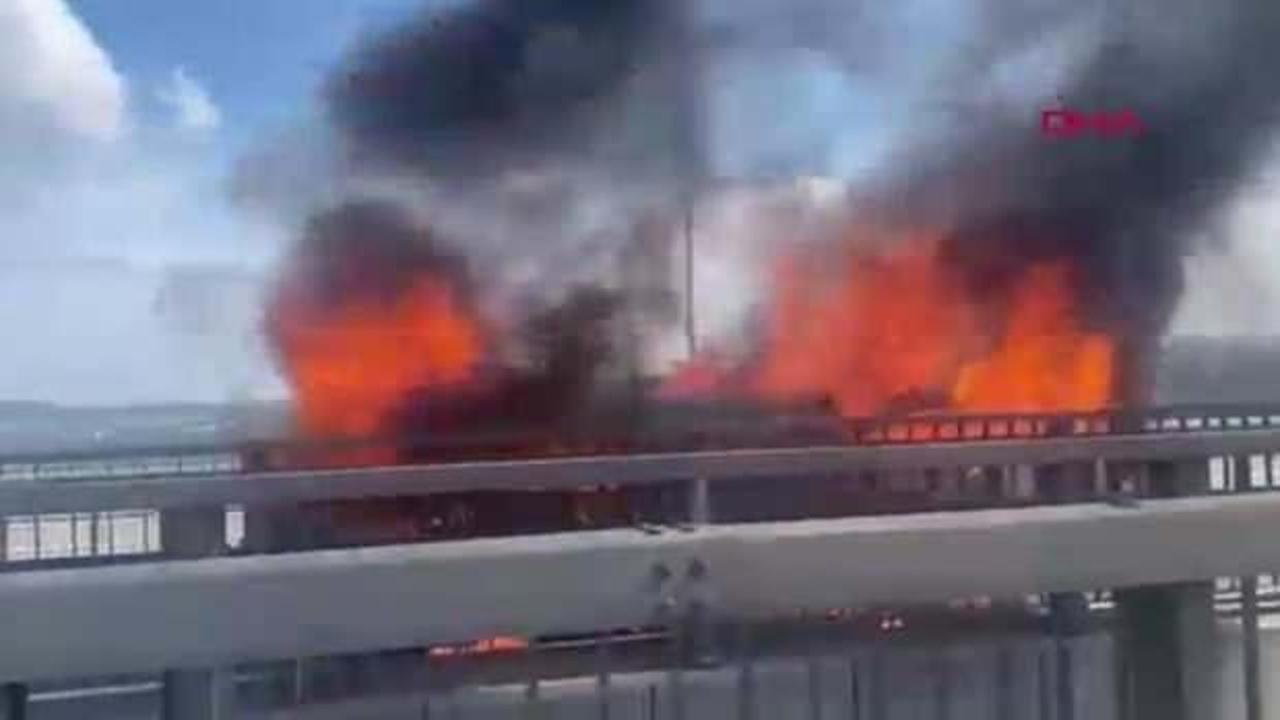 Kuzey Marmara Otoyolu'nda zincirleme kaza: Yangın çıktı!