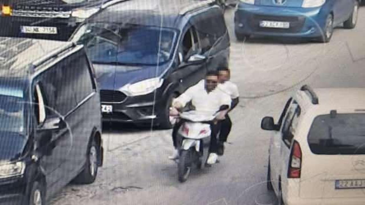 Yayaya çarpıp kaçan motosikletli böyle görüntülendi