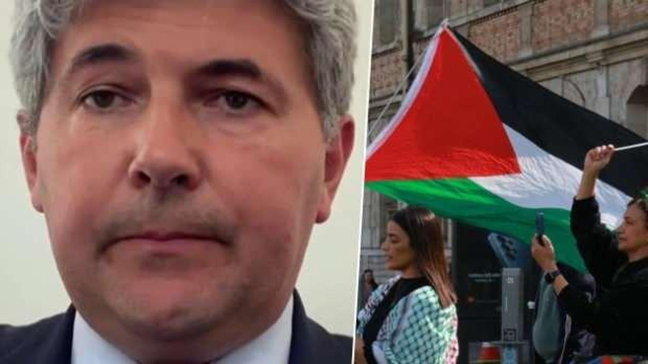 İsrail bayrağını belediye binasına yerleştiren başkandan Filistin bayrağına yasak!