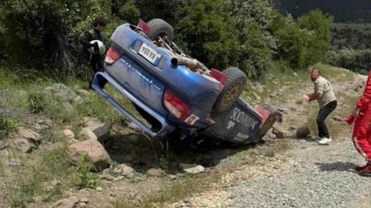 Beypazarı'nda Hitit Rallisi aracı takla attı