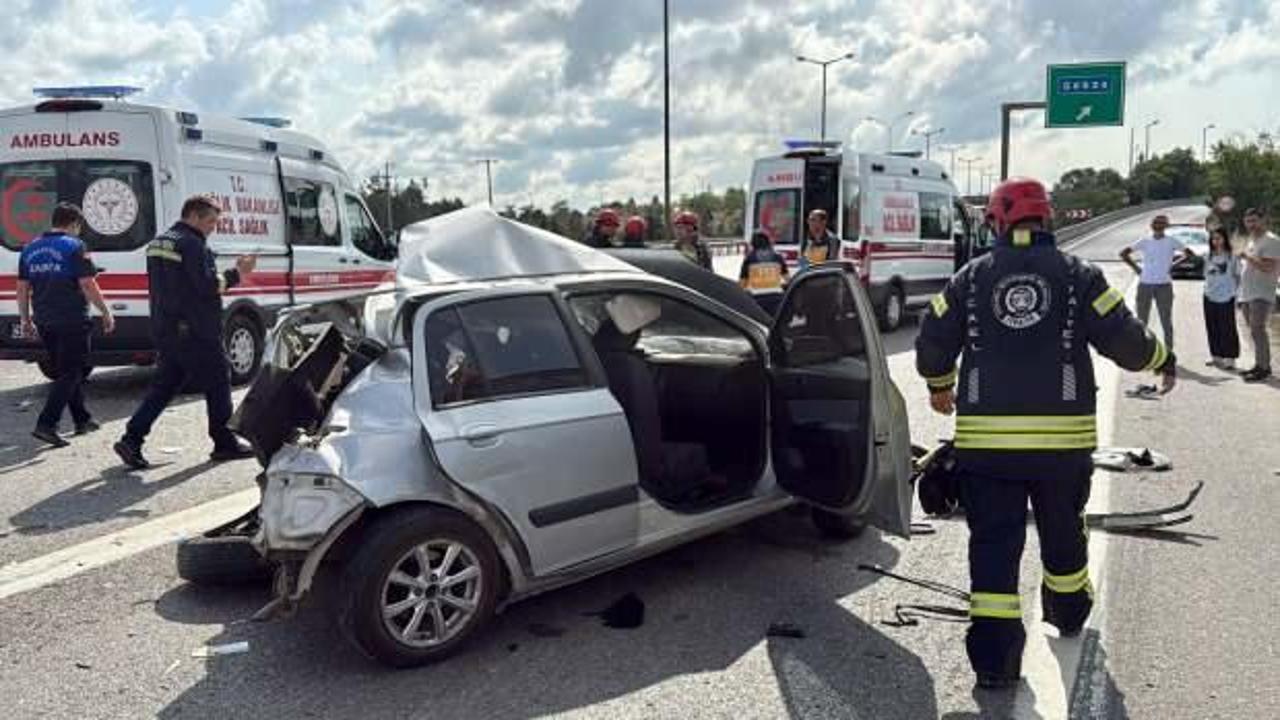 Kuzey Marmara Otoyolu'nda otomobil şarampole uçtu: 8 yaralı