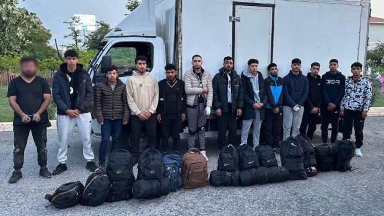 Tekirdağ'da 13 kaçak göçmen ve 1 organizatör yakalandı