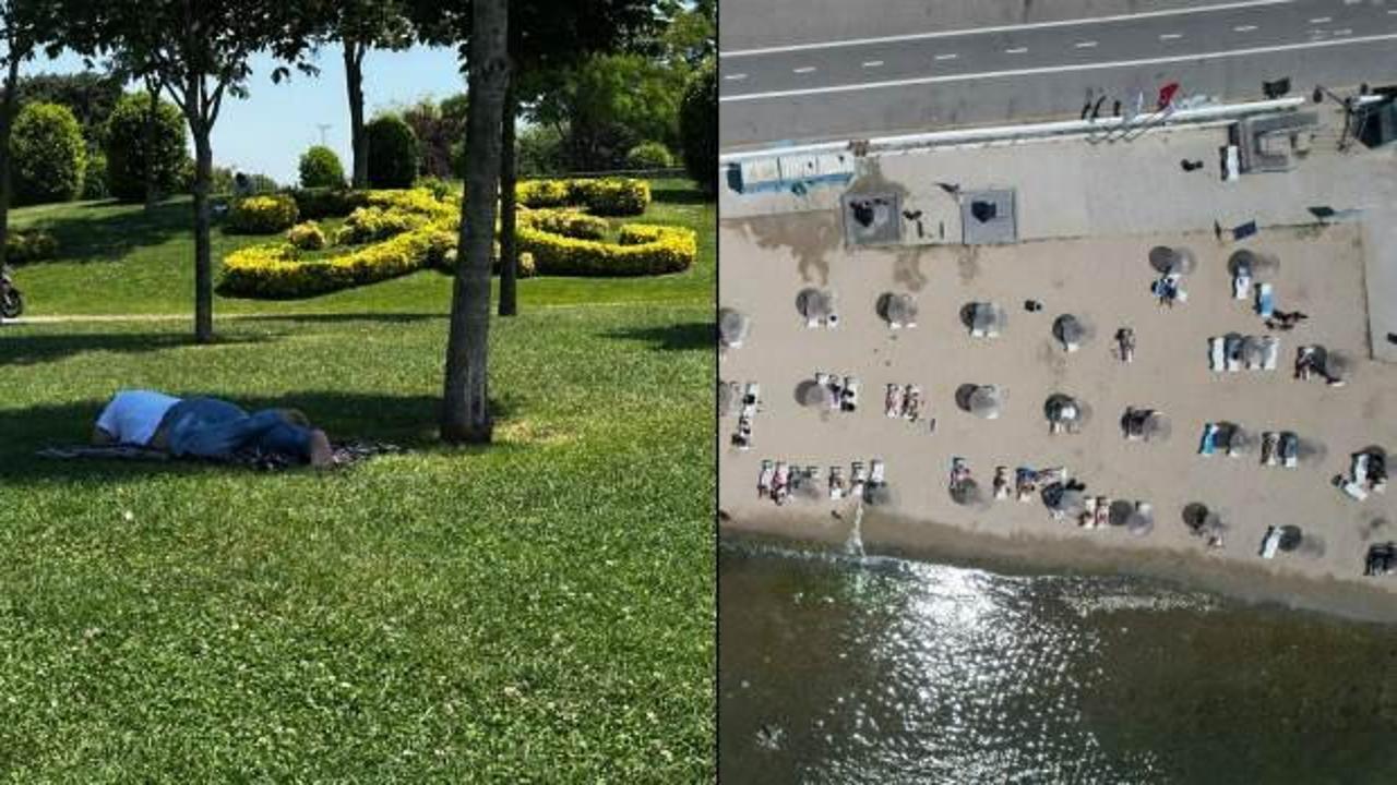 AKOM uyarmıştı! İstanbul'da sıcak hava bunalttı: Kimi denize girdi, kimi gölgede serinledi