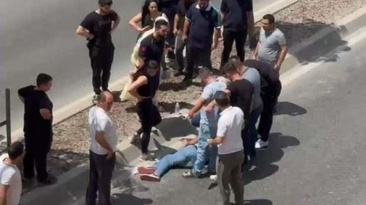 Arnavutköy'de feci kaza: Taksi çarpan yaya hastaneye kaldırıldı