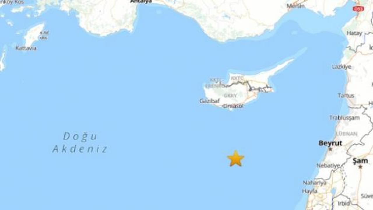 Doğu Akdeniz'de 3.8 büyüklüğünde deprem