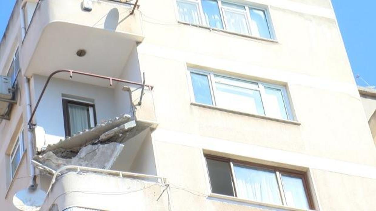 Maltepe'de korku dolu anlar: 9 katlı binanın balkonu çöktü!
