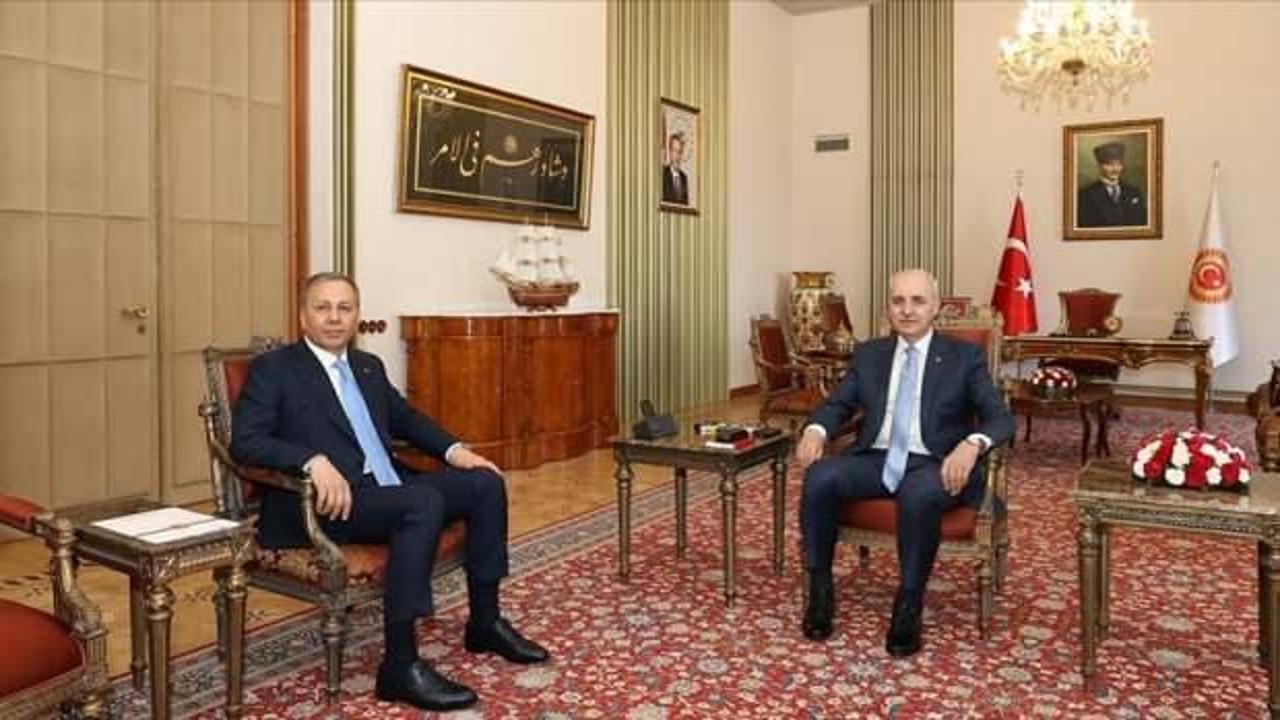 TBMM Başkanı Kurtulmuş, İçişleri Bakanı Yerlikaya'yı kabul etti