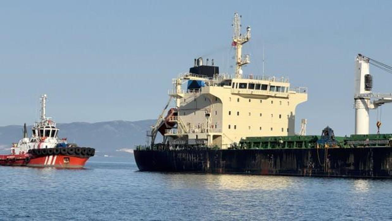 Tekirdağ'da karaya oturan gemi kurtarıldı