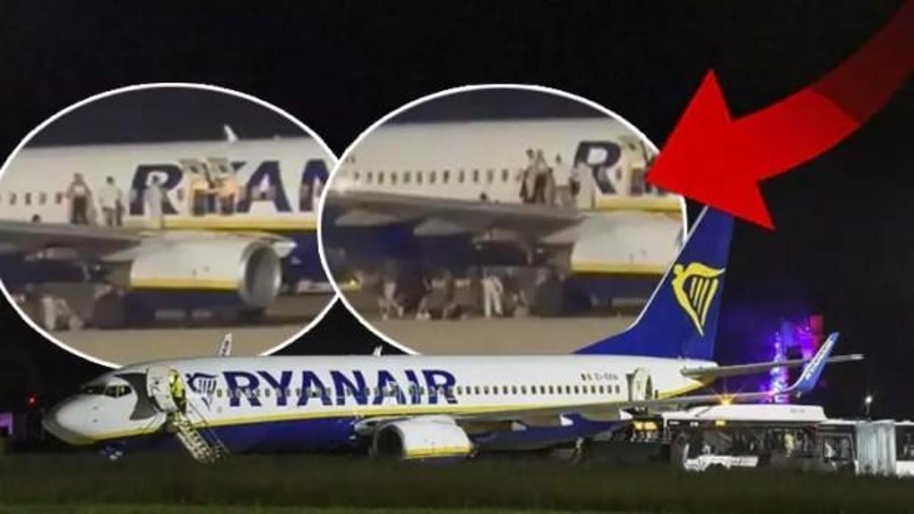 Ryanair uçağında panik: Yolcular kanattan atlayarak kaçtı