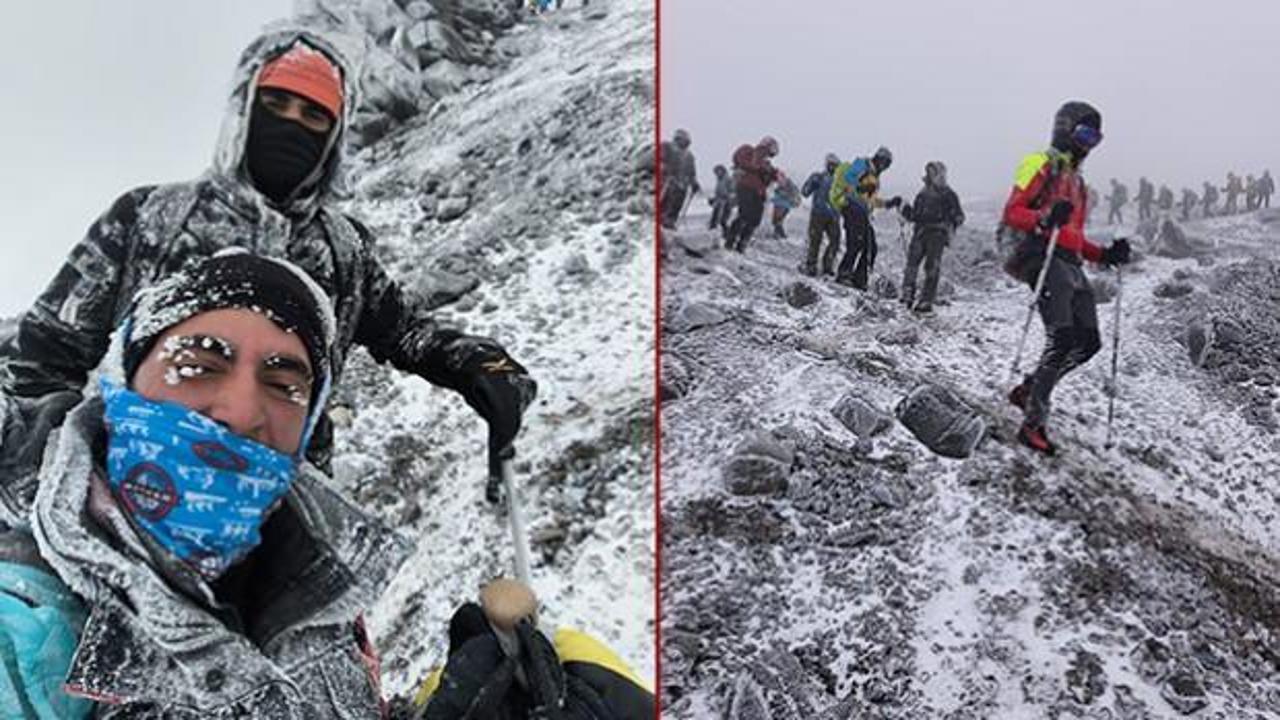 Temmuz soğuğunda, saç ve kirpikler buz kesti 