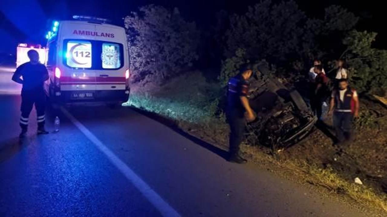 Uşak’ta otomobil şarampole devrildi: 1 ölü, 2 yaralı