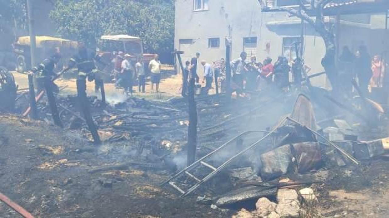 Ahırda yangın: 30 küçükbaş telef oldu