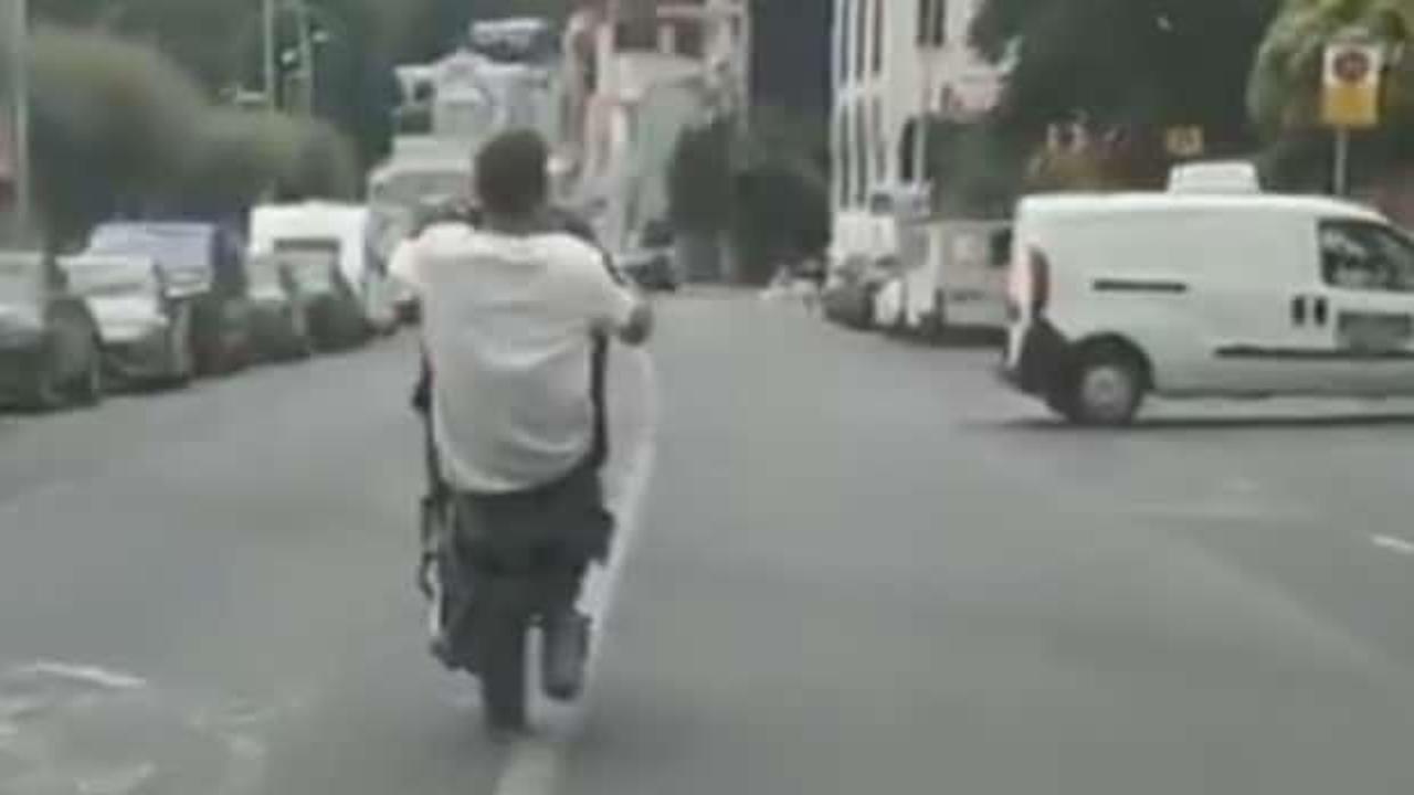 İstanbul'un göbeğinde tek teker yolculuk yaptı, ceza yağdı!