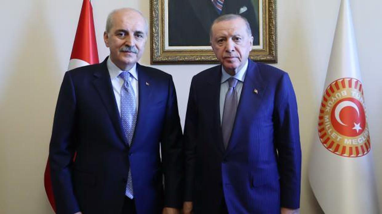 Cumhurbaşkanı Erdoğan, Meclis Başkanı Kurtulmuş'u kabul etti