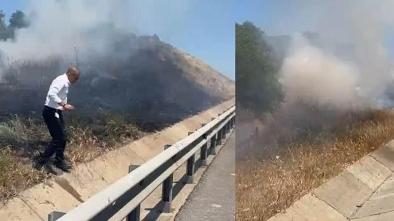 HAVAİST kaptanından &ouml;rnek davranış: Yangına ilk m&uuml;dahaleyi yaptı
