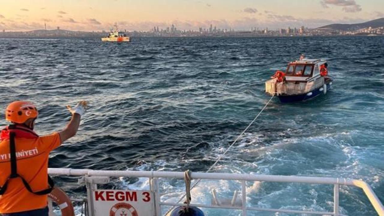 Heybeliada açıklarında sürüklenen tekne kurtarıldı