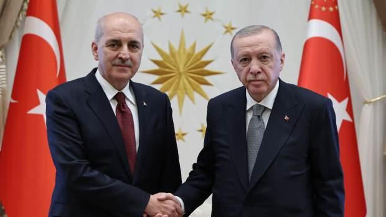 Cumhurbaşkanı Erdoğan, TBMM Başkanı Kurtulmuş'u kabul etti
