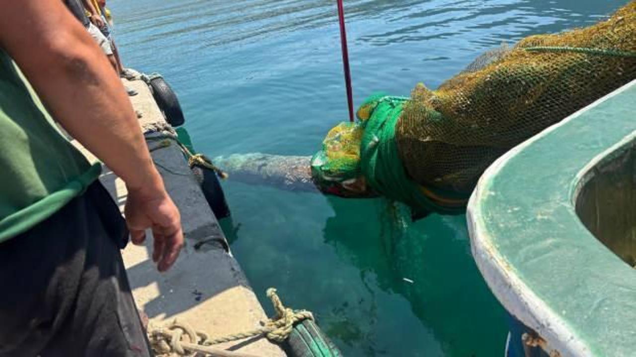 İzmir'de balık&ccedil;ı ağına denizaltı torpidosu takıldı: Dokunmayın patlar