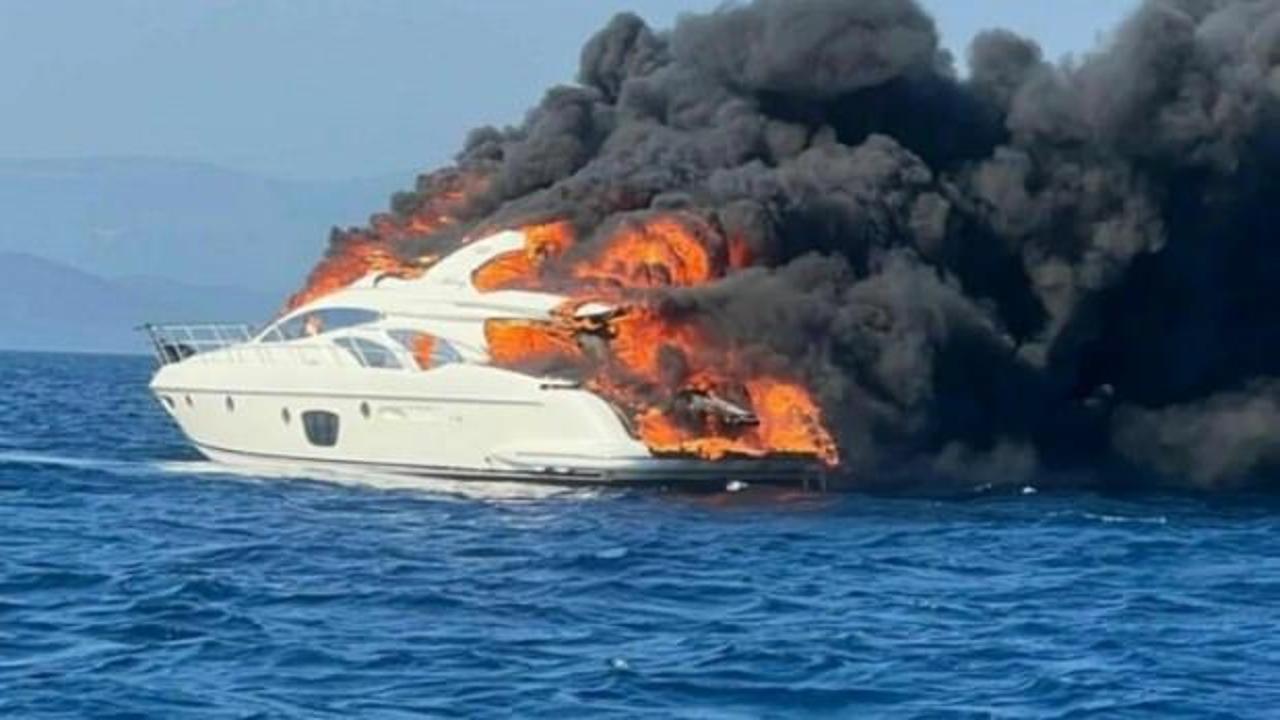L&uuml;ks tekne alev alev yanmıştı: Sahibi &uuml;nl&uuml; iş insanı &ccedil;ıktı!