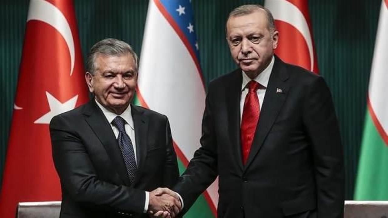 Cumhurbaşkanı Erdoğan, &Ouml;zbekistanlı mevkidaşı ile g&ouml;r&uuml;şt&uuml;