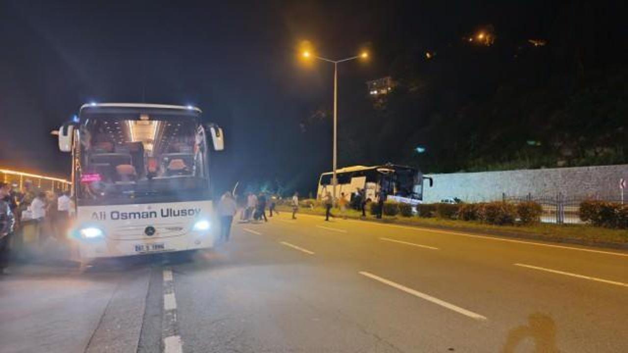 Rize'de yolcu otobüsü kaza yaptı