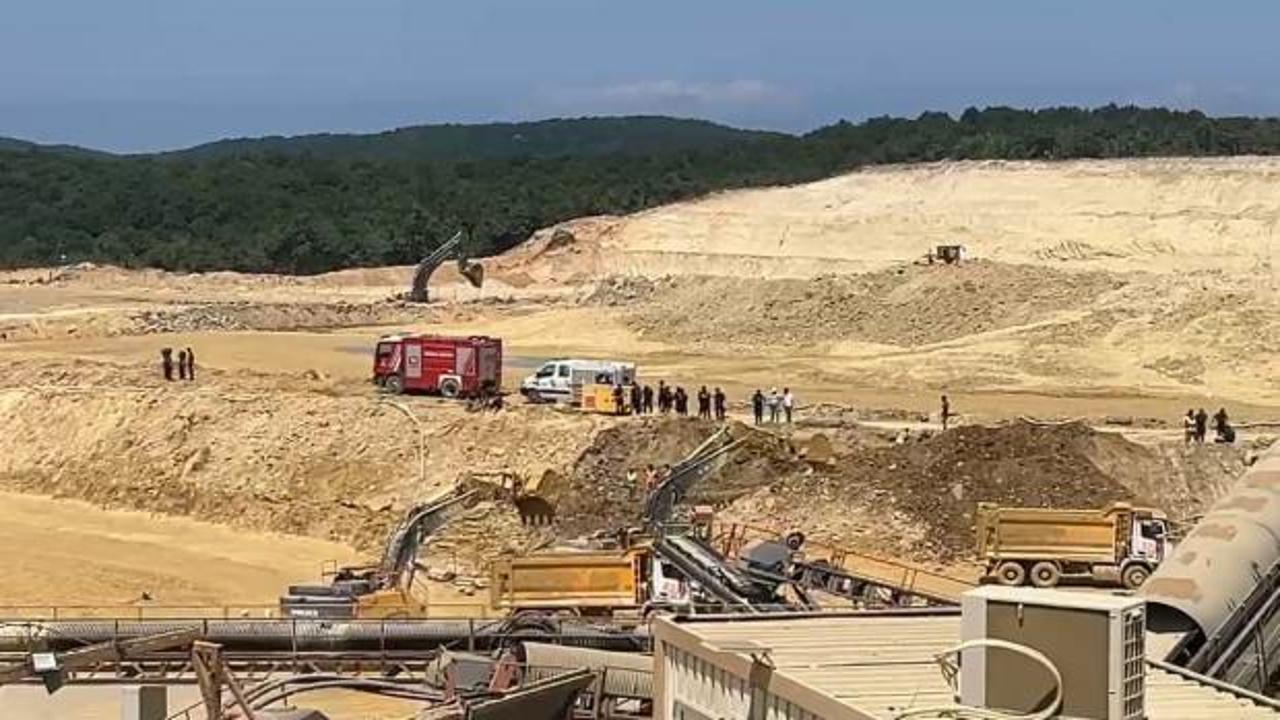 Çatalca'da kum ocağında göçük! Çok sayıda ekip sevk edildi